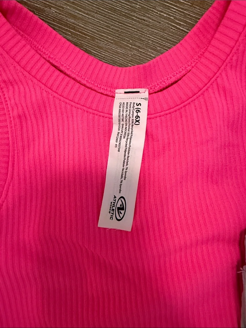 Kids Ribbed Tank Top - Pink and Light Blue